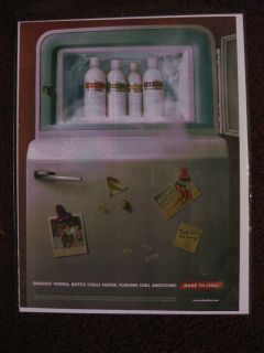 2005 Print Ad Danzka Vodka ~ Bottle Chills Faster, Flavors Chill 