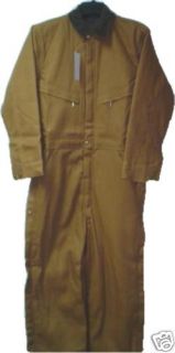 Duck Canvas Coveralls Insulated Brown 2XL Waist 48
