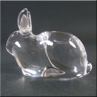 Hadeland Scandinavian Glass Rabbit Paperweight   Marked