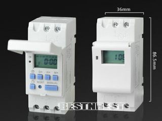 New DIN Rail Digital LCD Power Programmable Timer AC 220V 16A Time 