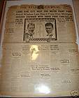 Ohio Newspaper Sept 22, 1927 Jack Dempsey v Gene Tunney