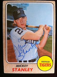 1968 Topps Detroit Tigers Mickey Stanley Signed Autographed #129