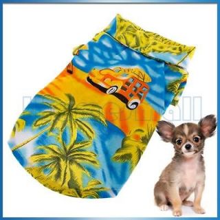 Pet Dog Puppy Hawaiian Style Summer Beach Camp Shirt Clothes Apparel 