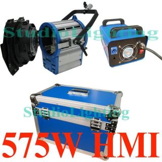 575W HMI Fresnel Light +Electronic Ballast + Case +Blub for Film Video 