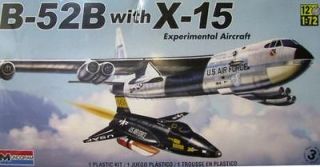   72 SCALE B 52B WITH X 15 EXPERIMENTAL AIRCRAFT PLASTIC MODEL KIT 5716