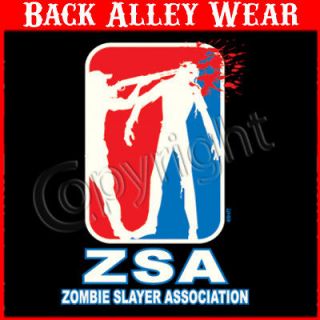 ZOMBIE SLAYER ASSOCIATION TEAM T SHIRT DEAD WALKING L 3XL AIM FOR THE 