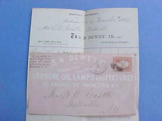   York Rochester 1860s #65 All Over Dewey Oil Lamps Advertising Cover