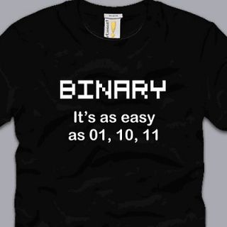 BINARY geek t shirt 3XL code funny pixels nerdy cpu linux programmer 