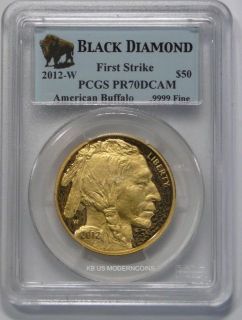2012 W $50 GOLD BUFFALO PCGS PR70 FIRST STRIKE BLACK DIAMOND
