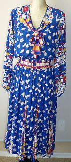 Diane Fres Fabulous Multi Color Nautical Style Dress Drapes & Flows 