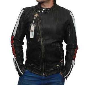 Diesel $990 Legat Mens Leather Biker Jacket size L NWT Authentic