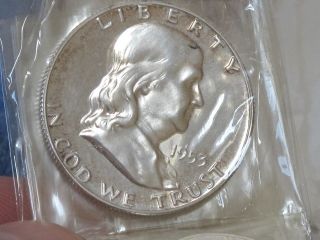 1953 United States Silver Proof Set Gem Frosted Franklin Half Dollar 
