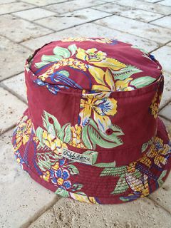 NWT Polo Ralph Lauren Hawaiian Bucket Hat Mens L/XL Vintage Red Floral 