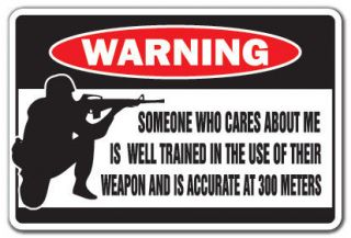   WHO CARES ABOUT ME Warning Sign funny signs guns security gift funny