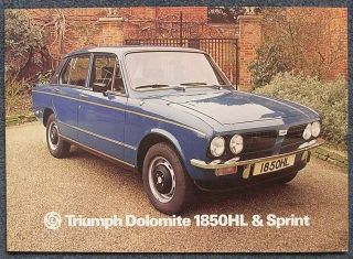 TRIUMPH DOLOMITE 1850HL & SPRINT Car Sales Brochure 1976 #3230