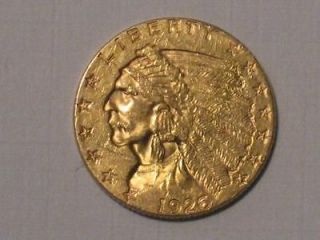 1926 INDIAN HEAD $2 1/2 UNITED STATES GOLD PIECE   QUARTER EAGLE US 