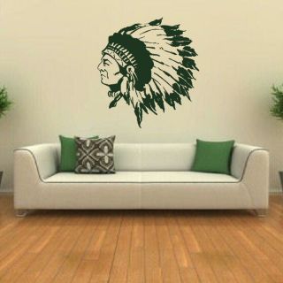 INDIAN CHIEF FEATHER WALL ART DECAL STICKER NEW giant tattoo picture 