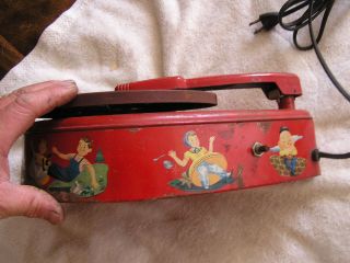 Vintage Antique Tin Litho Electric Phonograph Model 186 1 Childrens 