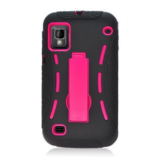   N860 Armor Case 2 in 1 Black Pink Kickstand Double Layer Hard Cover