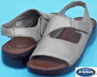 DR. SCHOLLS ~ beige calfskin leather velcro strap sport sandal shoes 