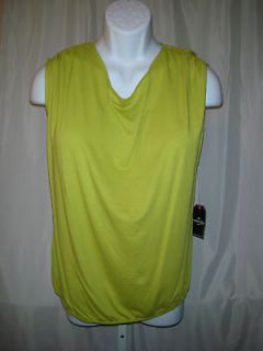   Bay Womens Green Sleeveless Dressy Blouse Elastic Waist Size 2X