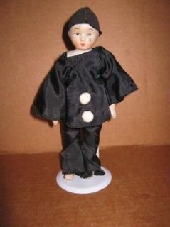 Vintage Black Bisque Tear Doll Clown Cloth Body Help 58