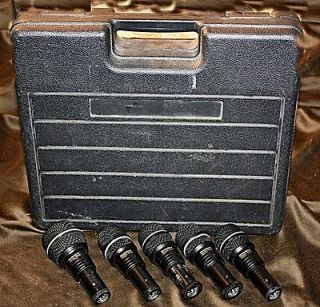   DMK 5 DRUM MICROPHONE KIT IN CASE DM 80 DM 70 IN PADDED CARRYING CASE