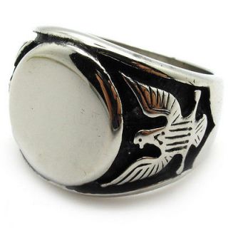 Newly listed gothic biker bird Mens music drum bands ring stainless 
