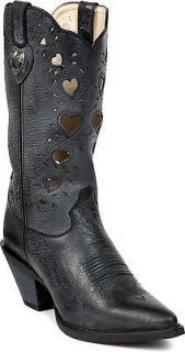 Durango CRUSH Burnished Black RD3480 Leather Pointed Toe Cowgirl Boots 