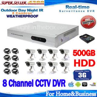 Latest Model 8CH CCTV DVR,Home Vedio Security,500GB 3.5 SATA HDD,8 