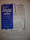   Vega Banjo No. 64 Brochure & Price List; Pete Seeger, Earl Scruggs