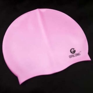 Silicone Swim Cap Swimming Gear w/Bag Comfort BABY PINK