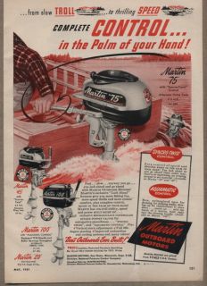   Ad Martin Outboard Motors Models 75,45,100 Eau Claire,Wiscons​in