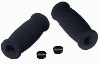 BLACK FOAM SCOOTER GRIPS + END CAPS 7/8 HANDLEBARS HANDLE BAR ENDCAPS 