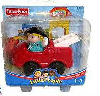 FREE S/H* FISHER PRICE ~ LITTLE PEOPLE * FIRE TRUCK WITH EDDIE 2 PCS 