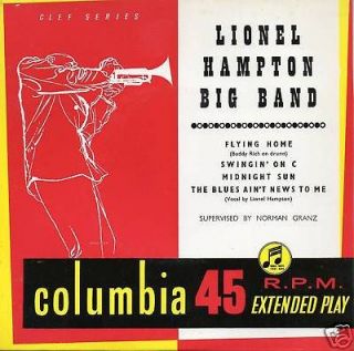 Lionel Hampton Big Band Flying Home EP / Mono Columbia