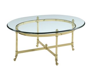   English style polished brass cocktail table with 1/2 CVP edge. 918704