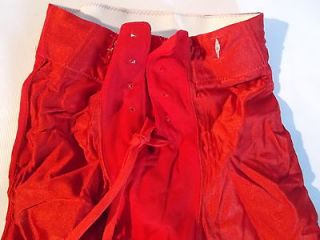 NEW VINTAGE YOUTH RED FOOTBALL PANTS SIZE SMALL, FROM 1980S MADE IN 
