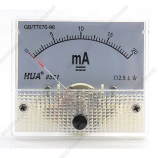 DC 500mA Analog Panel AMP Current Meter Ammeter Gauge 85C1 White 0 
