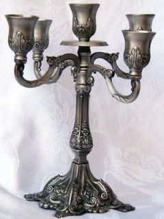New Pewter Plated 5 arms Candelabra 10/9 inch