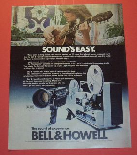 1977 BELL & HOWELL PROJECTORS & CAMERAS Ad Art..SUPER 8 WITH SOUND 
