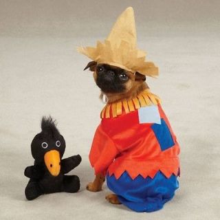 Zack & Zoey Scarecrow Halloween Dog Costume w/ Straw Hat and FREE 