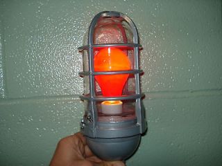   Gamewell FIRE Alarm Call box CAGED LIGHT Red Bulb Clear Lens Emergency