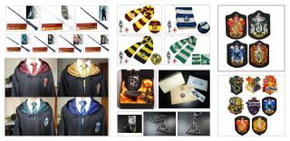 Harry Potter Gryffindor/Slytherin/Hufflepuff/Ravenclaw Cloak Robe/wand 