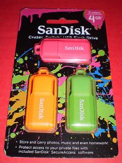   SanDisk CRUZER SWITCH 4GB USB Flash Drive Memory Stick multi colors