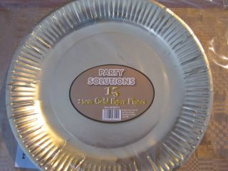 15 GOLD PAPER PLATES PARTY 50th WEDDING ANNIVERSARY