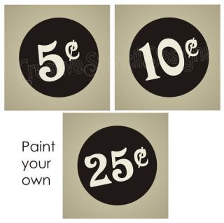 STENCIL Shabby Vintage Numbers 5 10 Cottage Chic signs