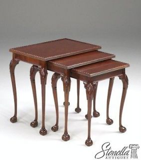 2929 Ball and Claw Carved Feet Classic Mahogany Finish Nesting Tables 