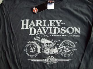 NWT Mens Harley Davidson Long Sleeve LS Dark Grey T Shirt XL
