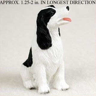 Springer Spaniel Mini Resin Hand Painted Dog Figurine Statue Blk